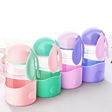 340 мл стеклянная бутылка для воды креативный милый кролик ухо дети переносной чайник молоко посуда для напитков с силиконовым анти-горячий набор