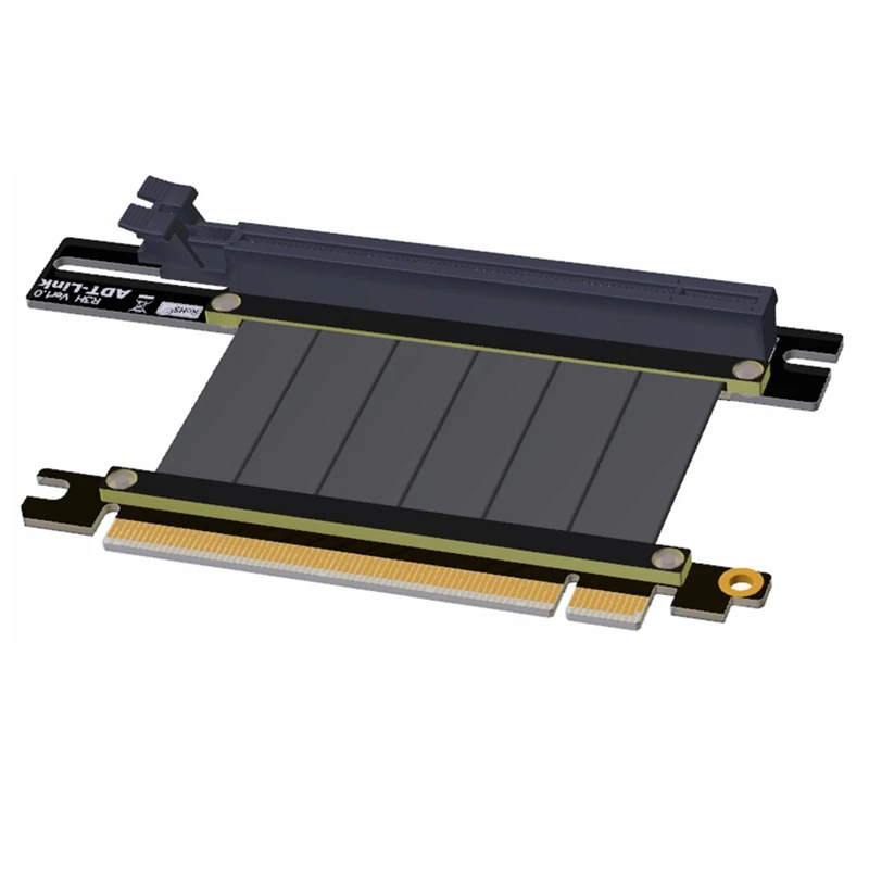ADT-Link Graphics Cards Vertical Bracket PCIe 3.0 x16 graphics video card to PCIe 3.0 x16 slot extension cable for ATX PC-Case