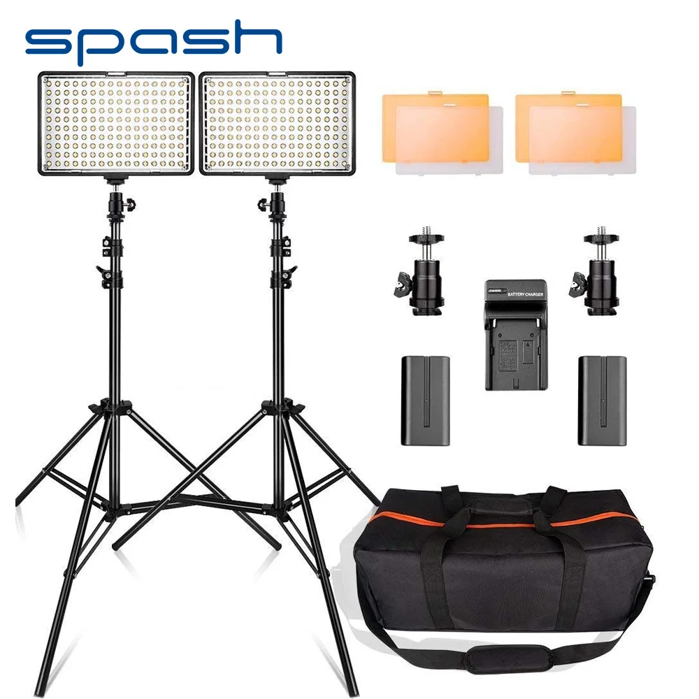 Spash TL-160S 2 zestawy wideo LED światła 3200 K/5600 K CRI85 oświetlenie stock Photo Studio panelu lampy LED światła dla wideo strzelać Spash TL-160S 2 zestawy wideo LED światła 3200 K/5600 K CRI85 oświetlenie stock Photo Studio panelu lampy LED światła dla wideo strzelać