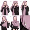 2022 Fashion Women Solid Chiffon Headscarf Ready To Wear Instant Hijab Scarf Muslim Shawl Islamic Hijabs Arab Wrap Head Scarves ► Photo 2/6