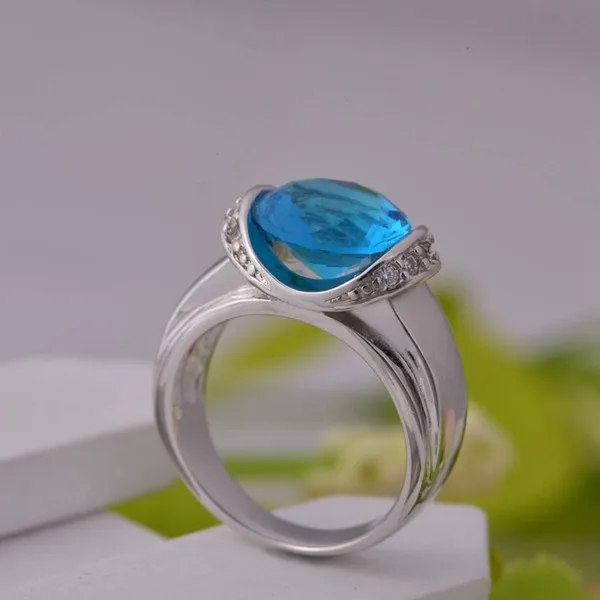 Bague Синий Обручальные Кольца Сувенирной Моды RingRomantic серебряный австрийский хрусталь женский палец кольца ювелирные изделия подарок на день рождения J125 кольца женские бижутерия женское