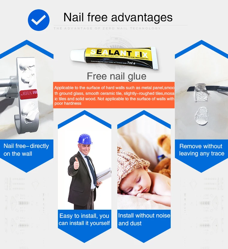 Nail Free настенные Hat крючки для пальто курток Хром Цинк сплав настенная вешалка полотенце один крючок халат для ванной крючок, Товары для ванной