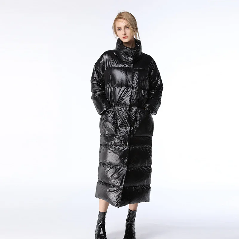 2018 winter new down jacket ladies plus long stand collar thick warm down over knee coat big women's down jacket 2018 winter new down jacket ladies plus long stand collar thick warm down over knee coat big women's down jacket