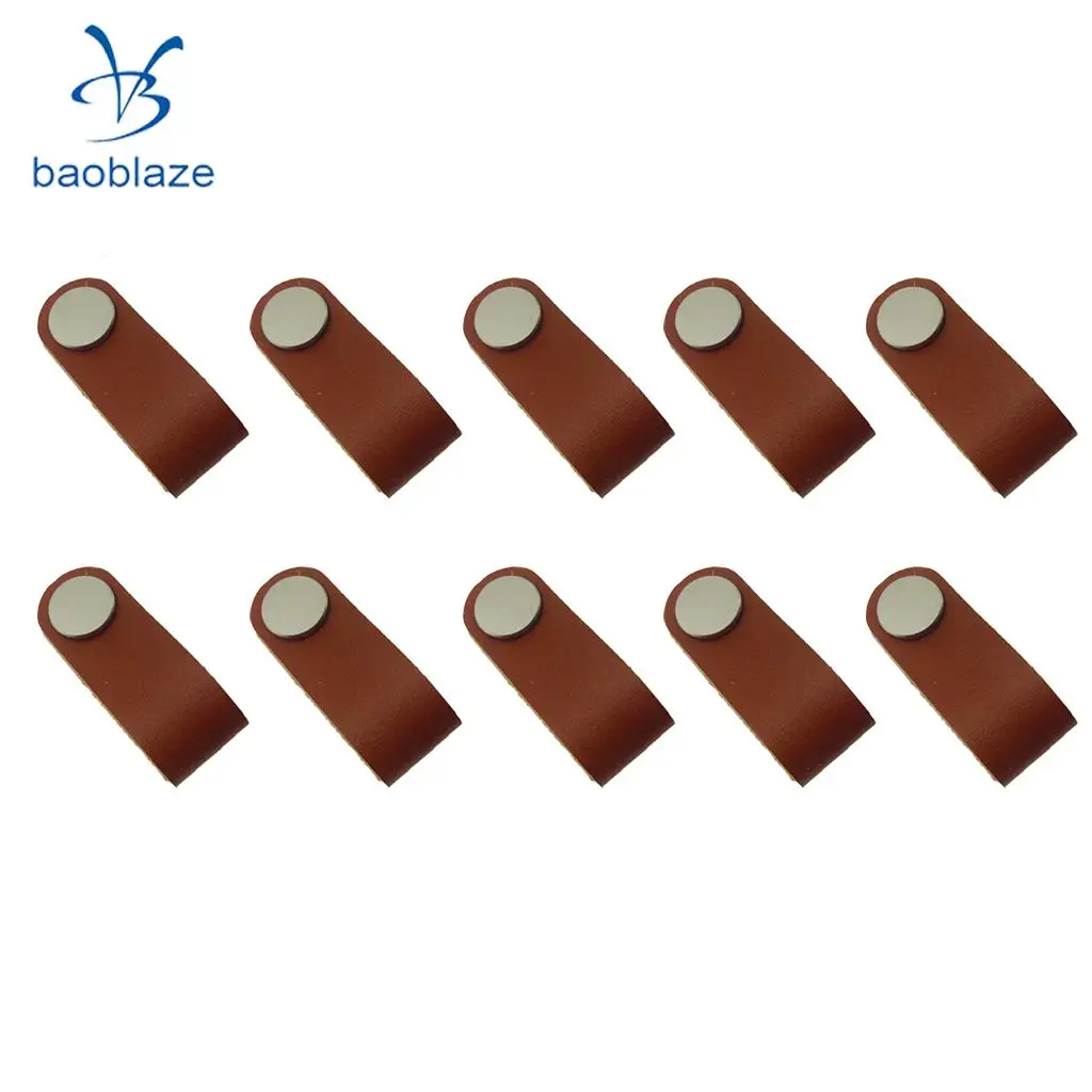 10x Cabinet Handles Handmade Leather Dresser Drawer Knobs Pulls Door Handle Kitchen Pulls Knob