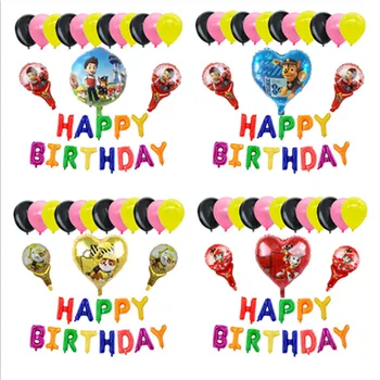 

28pcs PAW PATROL Foil balloons Pink Sky Chase birthday kids Birthday Party decor air Globos baby shower blue stars letters Toys