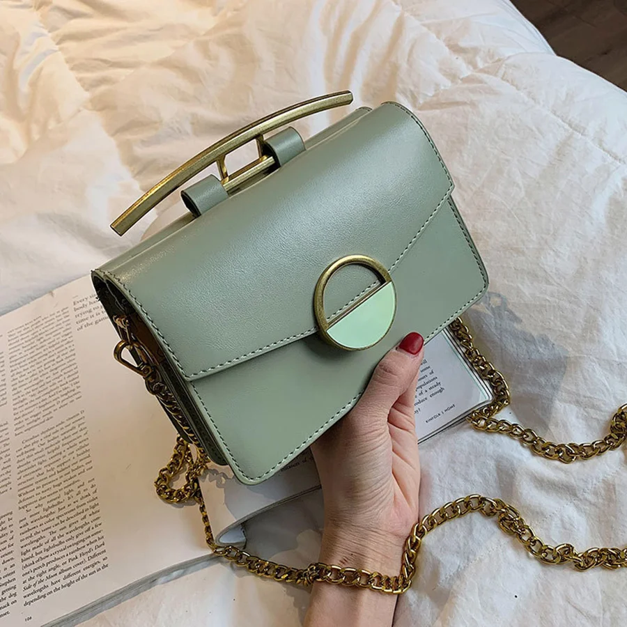 قمة الموضة-مقبض بو الجلود الصلبة حقائب كتف المرأة سلسلة اليد حقائب السيدات حقيبة ساعي عارضة صغيرة رفرف أكياس الفتيات