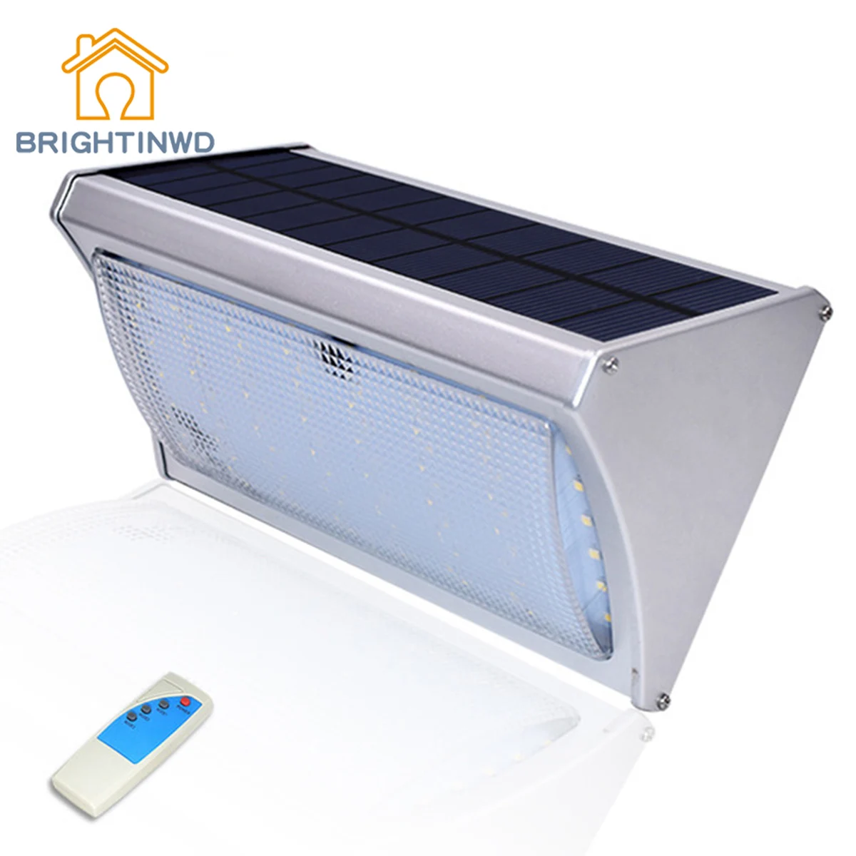 

BRIGHTINWD Motion Sensor Solar Light 56 LED Super Bright 800lm Remote Control Three Modes Outdoor Garden Wall Lamp Solar Light