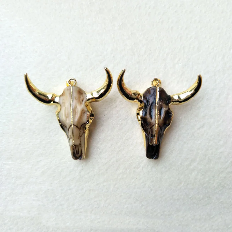 5PCS/lot Gold color horn cattle Tau Pendant, Longhorn bull oxhead