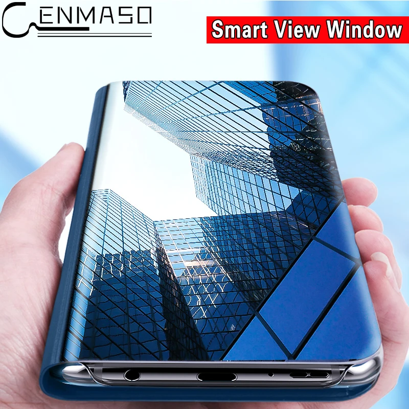

HUAWEI MATE 10 Pro Case Original Mirror View Smart Windows Flip Leather Stand Case HUAWEI P10 P9 Plus MATE 10 9 Pro 8 Cover