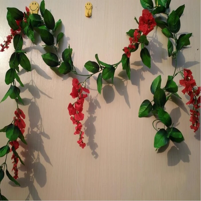 

2.5 Meter Artificial Silk Flower Vine Wisteria Decorative Flowers Garland Home Decor Hanging Rattan For Wedding Supplies