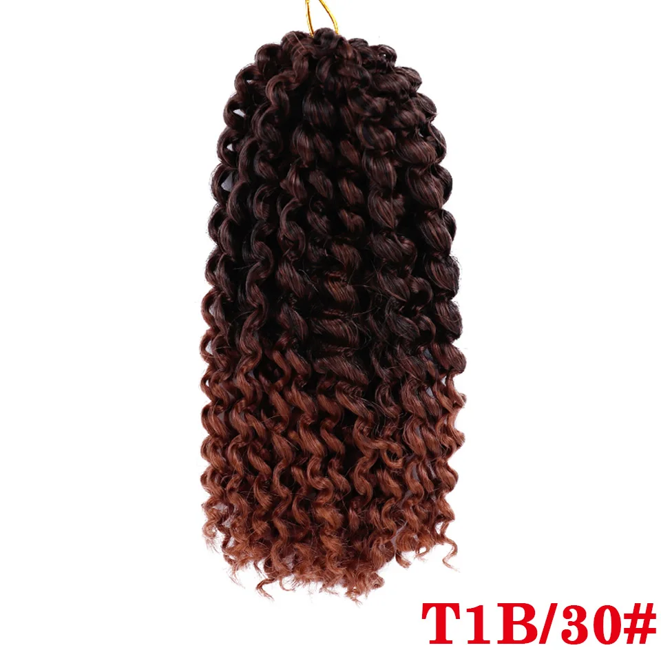 Яркие кудрявые Омбре волосы вязанные крючком косы марли синтетические плетеные волосы для наращивания для любых женщин 8 дюймов 30 г/шт - Цвет: T1B/30