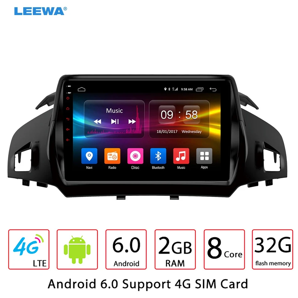 

NEW 9"9 inch Android 6.0 (64bit) Octa Core DDR3 2G/32G/ FDD 4G Car DVD GPS Radio Head Unit For Ford Kuga 2013-2017 #3896