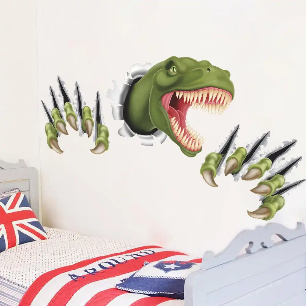 3d Dinosaur Prison Break Wall Poster Decorations Children Kids Bedroom Wall Sticker Home Decor
