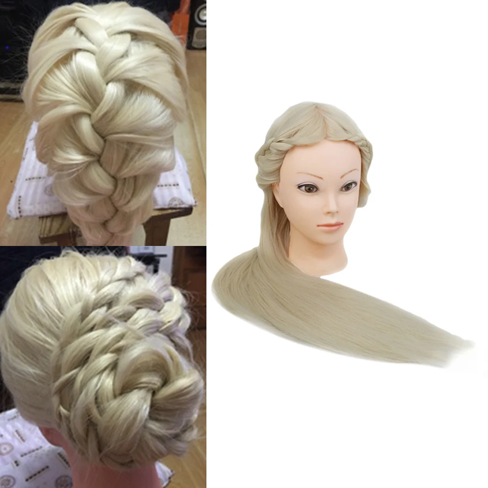 

1pc Female Mannequin Training Head with Table Clamp Holder Salon Hairdressing Hair Styling Cutting Braiding Practice Head Beige