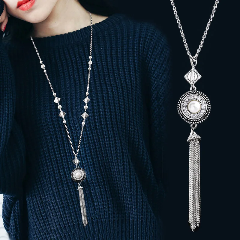 

2018 fashion Choker Necklace 925 jewelry for women 18mm Snap Buttons Beads Pendant Statement Necklace For Women Jewelry