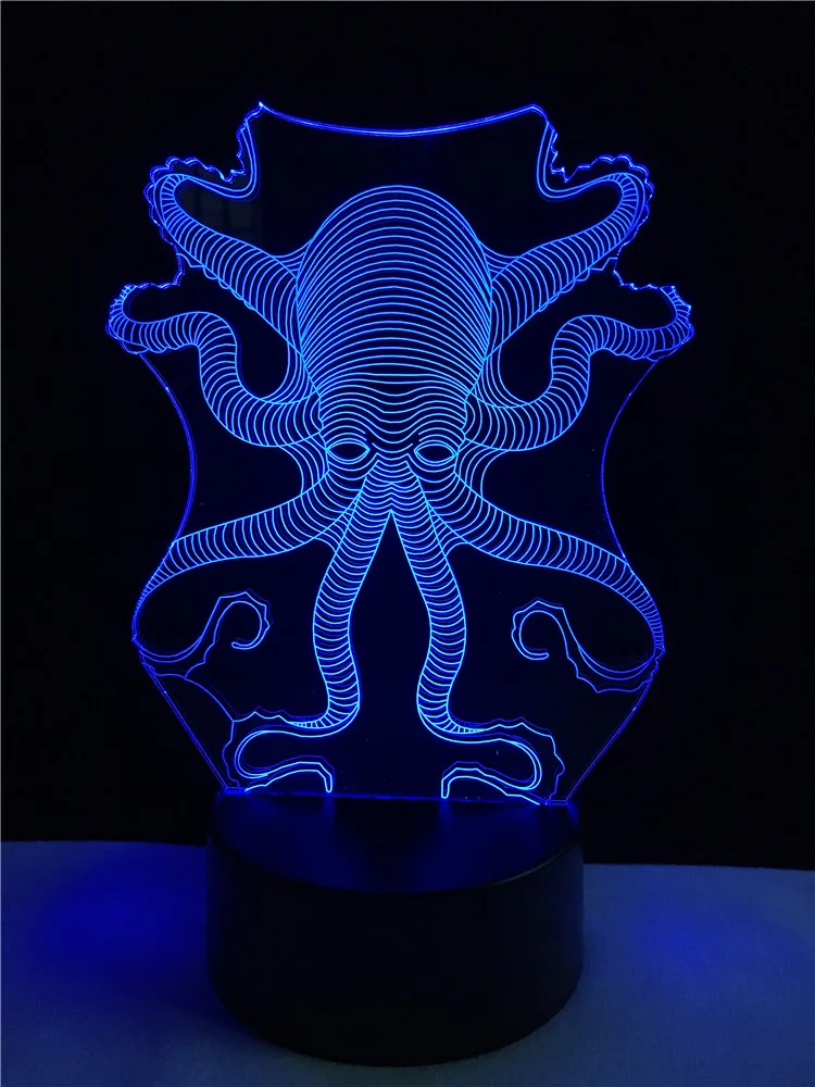 Vivid 3D Animal Octopus Cuttlefish RC USB LED Lamp Underwater World