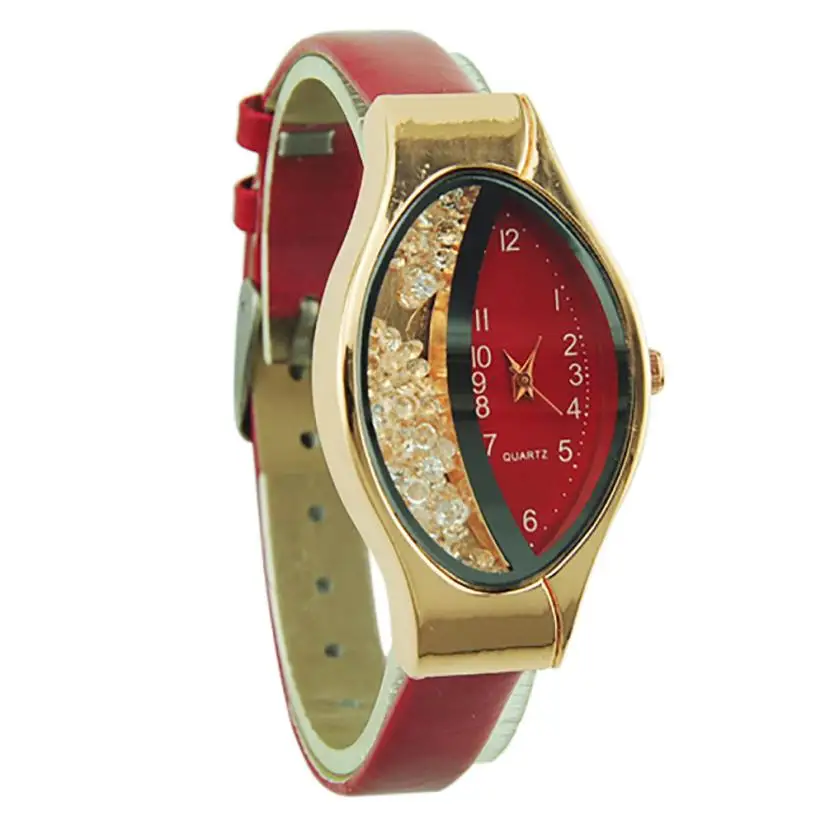 Semilunar поток песка Тип эллипса женщина тонкий ремешок небольшой циферблат наручные часы подарок тонкие часы для женщин модные простые часы A40