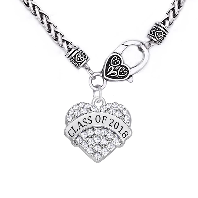 graduation ceremony gifts jewelry fashion crystal hearts charms name