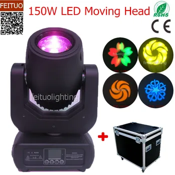 

China 4pcs+flight case High Brightness 150w Spot Light Moving Head Gobos Cabezas Moviles Stage DJ Disco Moving Heads