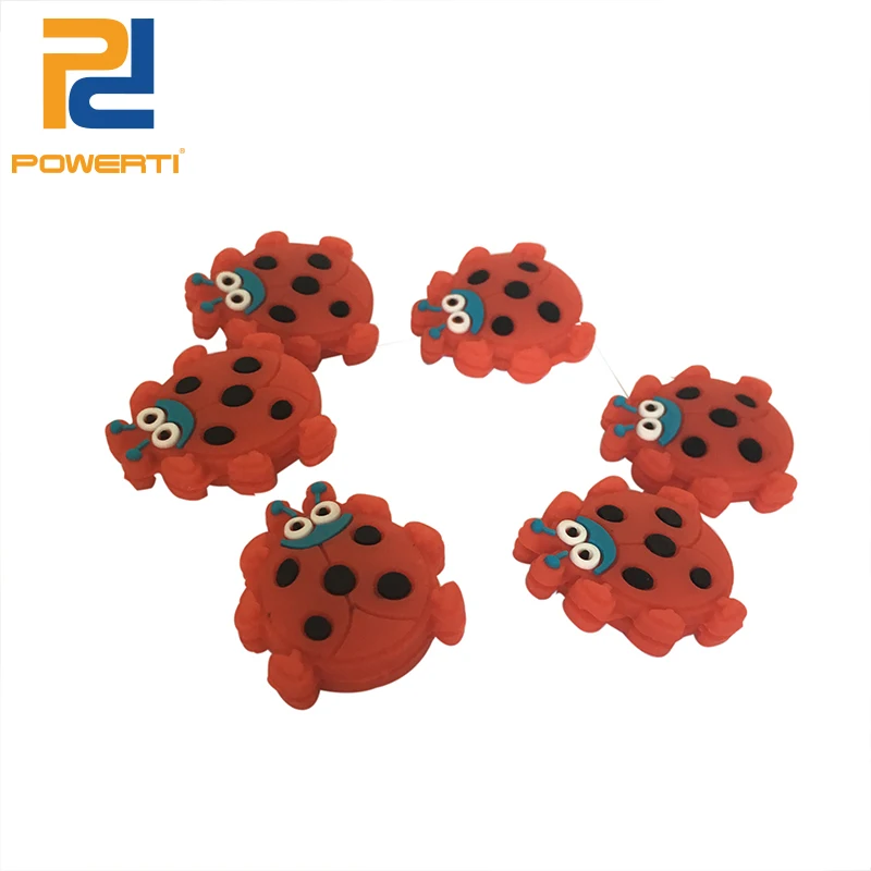 POWERTI 10pcs/lot ladybird Tennis Vibration Dampener Red Cute Racket Free Shipping | Спорт и развлечения