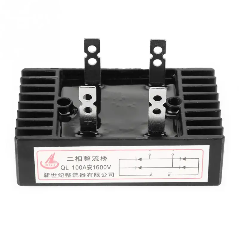 

1pc 2-Phase Diode Bridge Rectifier Bridge Rectifier 100A Amp 1600V Voltage High Power Black Diode Bridge Rectifier