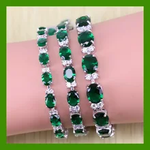 Reginababy харизматичный зеленый создан изумруд для женщин Серебряный цвет браслет Привлекательный Кристалл Свадебные украшения