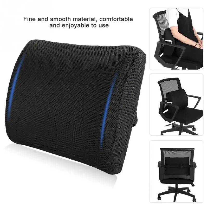 

Black Back Pillow Rebound Memory Foam Pillow Car Chair Back Seat Rest Cushion
