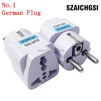 

SZAICHGSI wholesale 1500pcs Germany South African Chinese AU Plug Adapter Power Socket White Travel Converter Conversion Plug