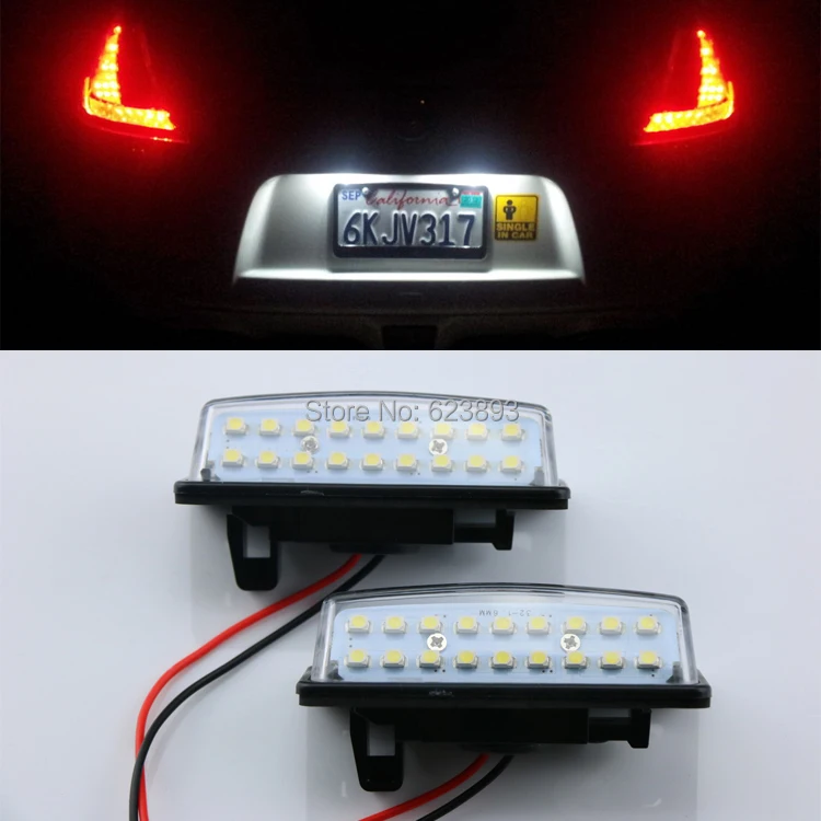 

2x Error Free White LED License Number Plate Lights For Nissan TEANA Maxima Cefiro Murano Altima Rogue Sentra Pathfinder Quest