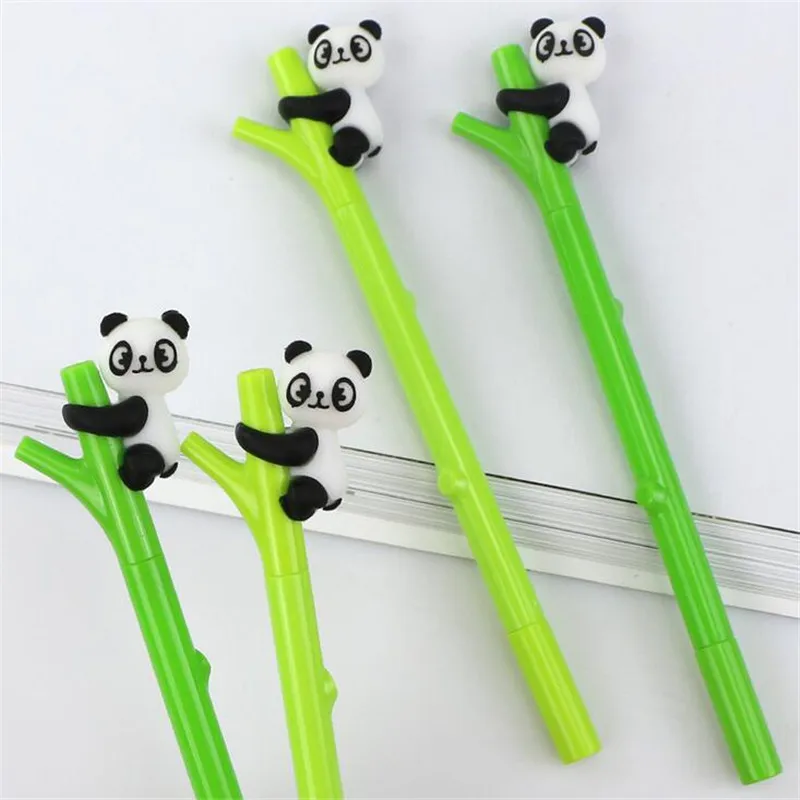 

2pcs Cute Green Bamboo Panda Gel Pens Black Ink 0.5mm Stationery Business Office Writing Supplies Chancery for School Students