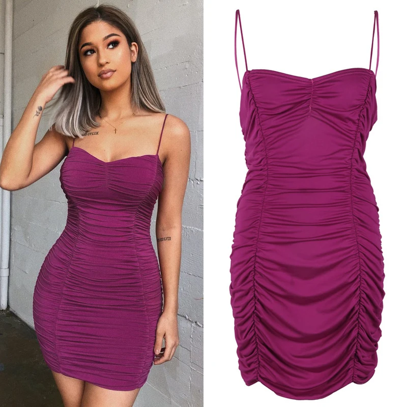 

Sexy Summer Dress Women Sleeveless Spaghetti Strap Party Dress Bodycon Slim Mini Dress Clubwear Dresses Woman robe femme