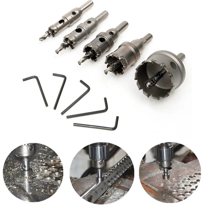 Steel Tooth Hole Saw Cutter Tool Drill Bit Set for Mild Steel Iron 30mm