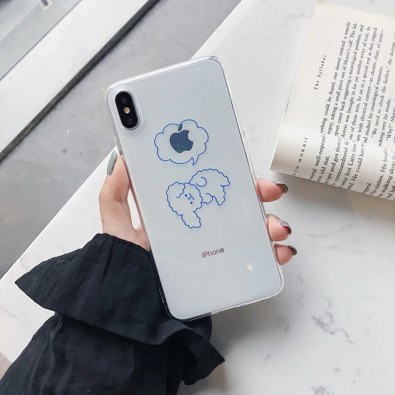 

Cute Dog Soft Case For iPhone 6 6s 7 8 Plus Silicone Cartoon Animal Transparent Case For iPhone X Xs Max XR TPU Back Cover