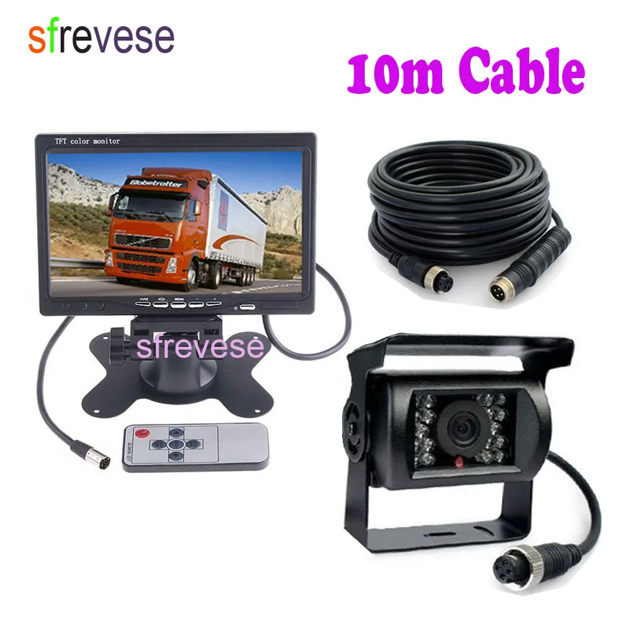 

4Pin 18 LED Night Vision Waterproof CCD Reversing Parking Backup Camera + 7" Car LCD Monitor Caravan Rear View Kit