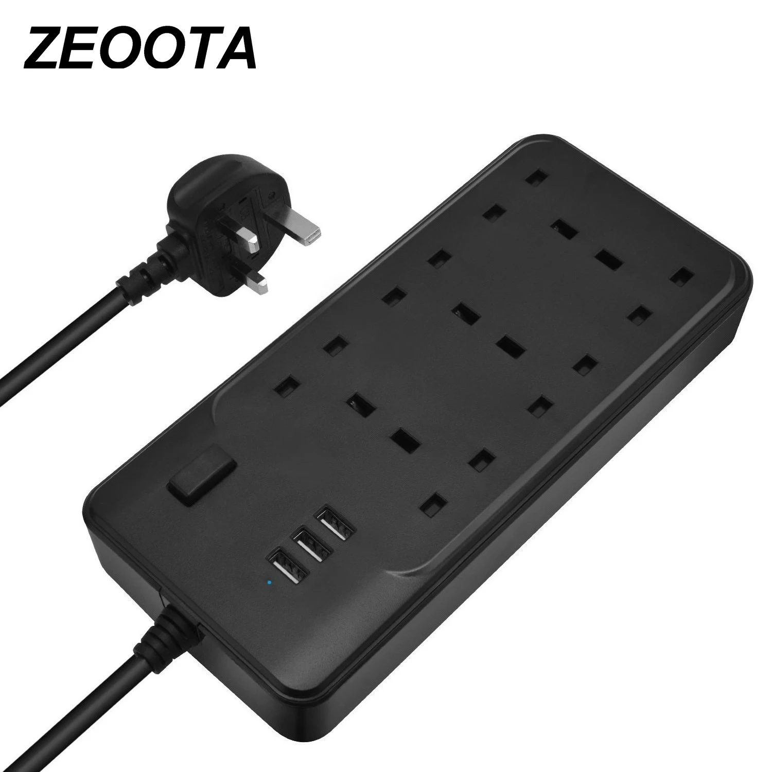 

Power Strip Adapter 6 AC UK USB Outlets Extension Socket with USB Surge Protector with 1.5m Extension Cord Electric Extender