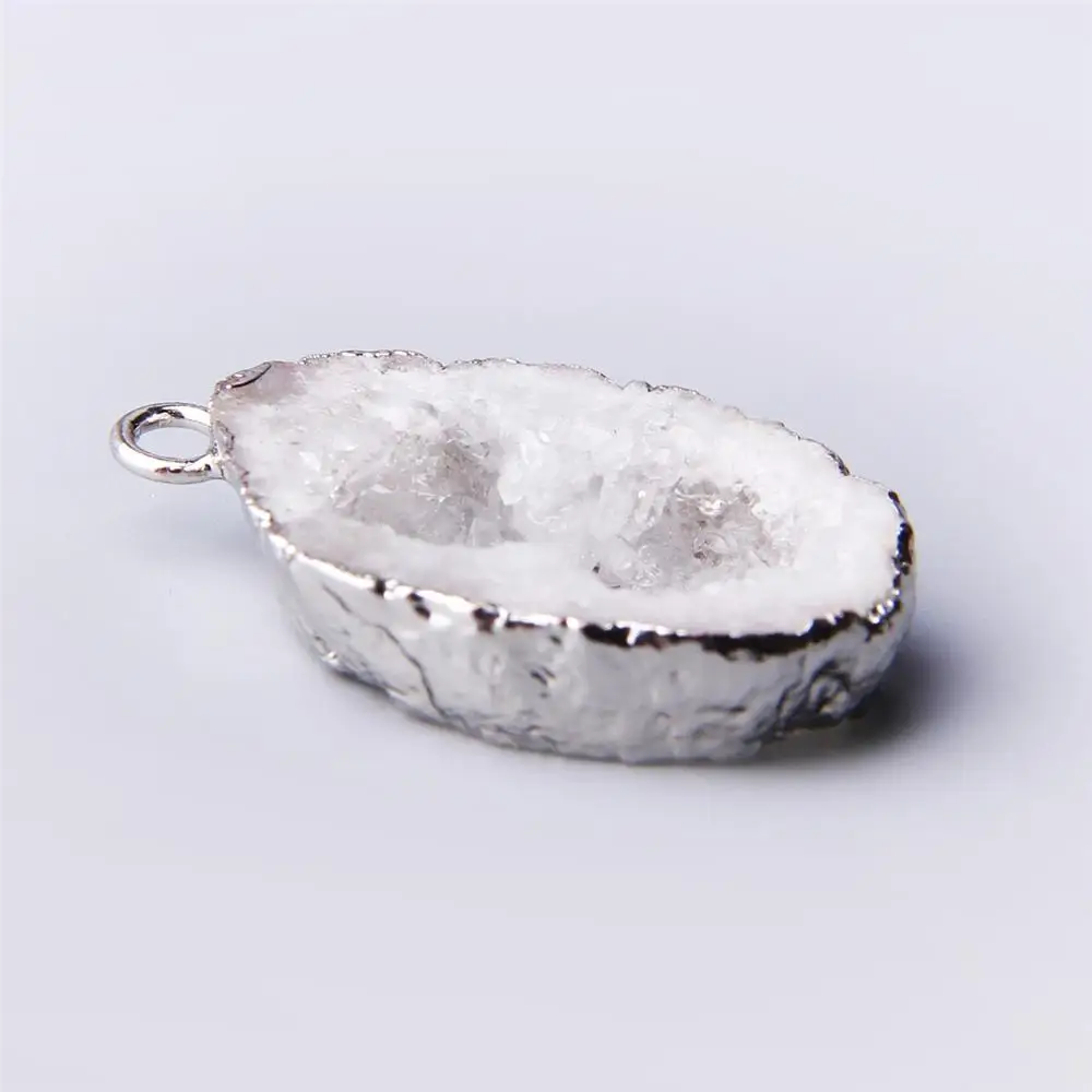 1 шт. натуральный кристалл druzy абсолютно Агаты Шарм натуральный Друза кварц Друза камень ожерелья подвески подарок для женщин подарок