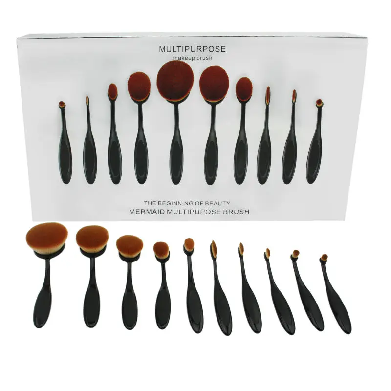 

Make Up Brushes 10Pcs Professional Foundation Contour Powder Eyebrow Blush Eyeshadow Brush Set