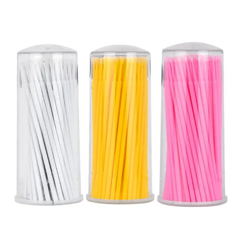 

100pcs Eyelash Extension Supply Regular Microbrushing Cotton Swab Eye Makeup Disposable Swabs Brushes Set