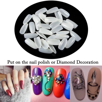 

500pcs/pack Oval Fake Nails Natural/Transparent/White Acrylic false nails french nail tips full cover nail art tips salon design
