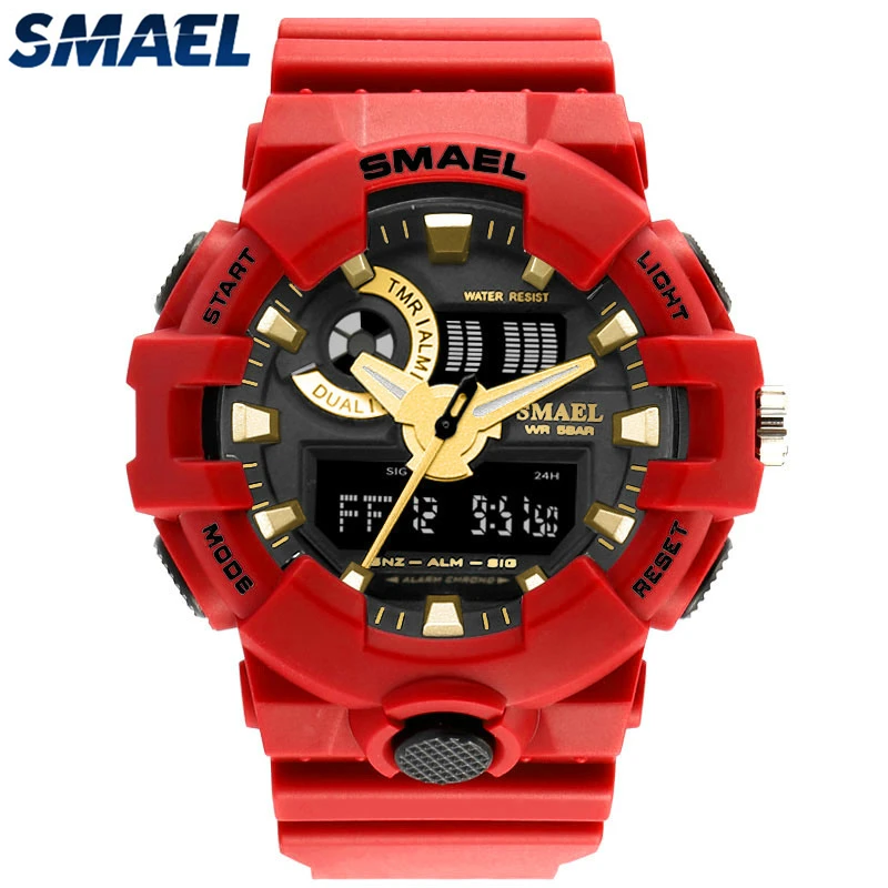 

New Fashion Style Analog Quartz Watch Men Sport Military Watches Men's Waterproof 50M LED Digital Wristwatch Relogio Masculino