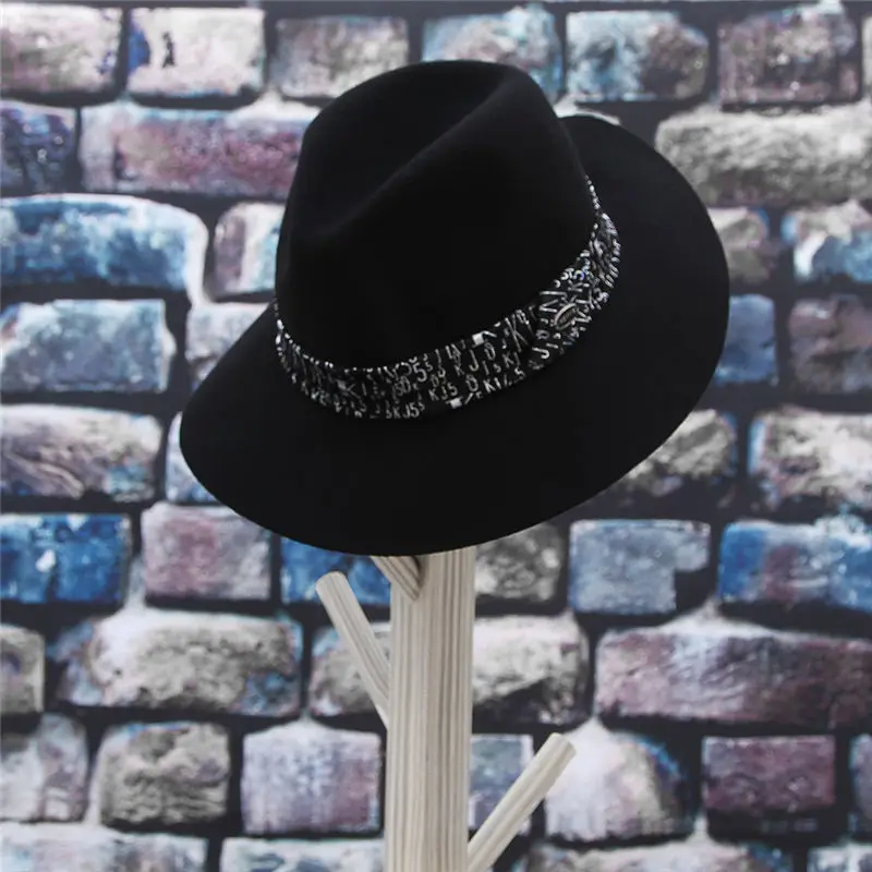 GEMVIE женские шерсть фетровые шляпы винтажная фетровая шляпа Панама шляпа Дамская трендовая одноцветная с большими полями мягкая джазовая Шляпа Кепка