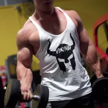 Новинка; летние хлопковые майки для бодибилдинга; спортивные майки для фитнеса; мужские сандалии без рукавов; Мужская Спортивная брендовая одежда