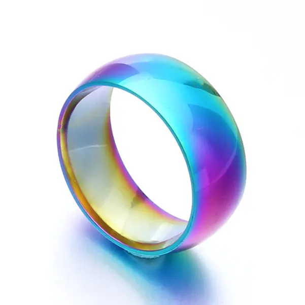 Обручальное кольцо из титановой стали для мужчин и женщин, Радужное цветное кольцо, Ширина кольца 2 мм, 4 мм, 6 мм, 8 мм, размер 5-13, подарок