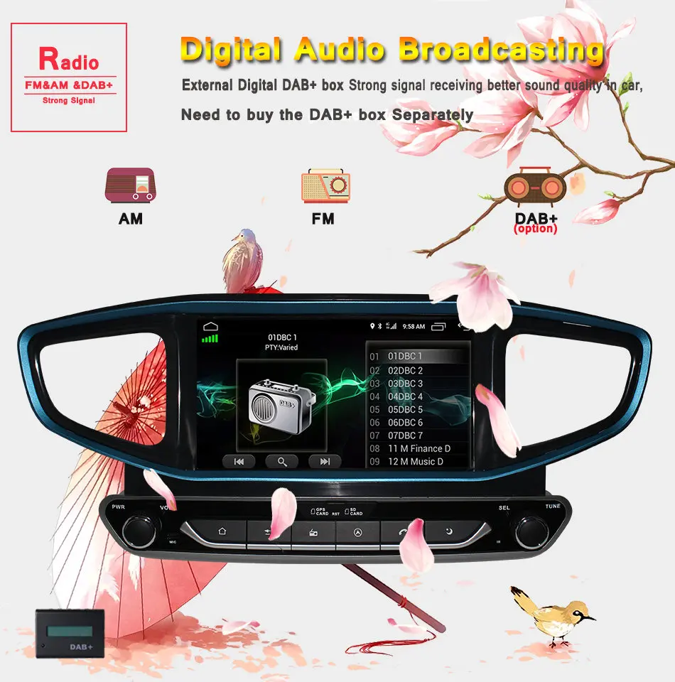 Clearance 8 core 4+64G android 9.0 car dvd for Hyundai IONIQ  2016 17 2018 2019 Ioniq Hybrid Multimedia Gps navigation Stereo video Audio 11