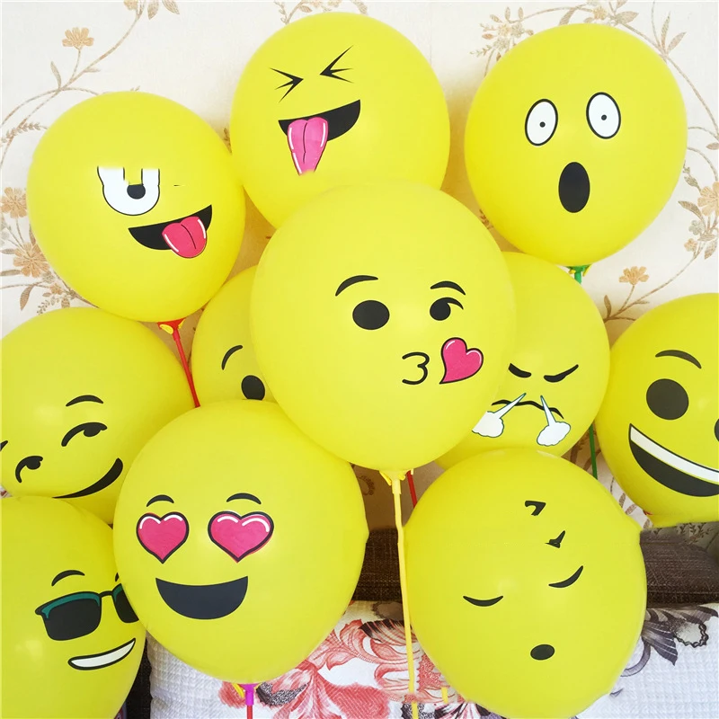 

Mixed Large and Thick Yellow Expression Balloon with A Round Smile and A Multi - Version of The Lovely Latex Color Smile Balloon