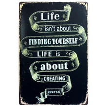 [Mike86] Жизнь-это создания себя настенная художественная картина для домашних пабов и баров, в стиле ретро, металлический декор, декор AA-282 заказ смешивания 20*30 см