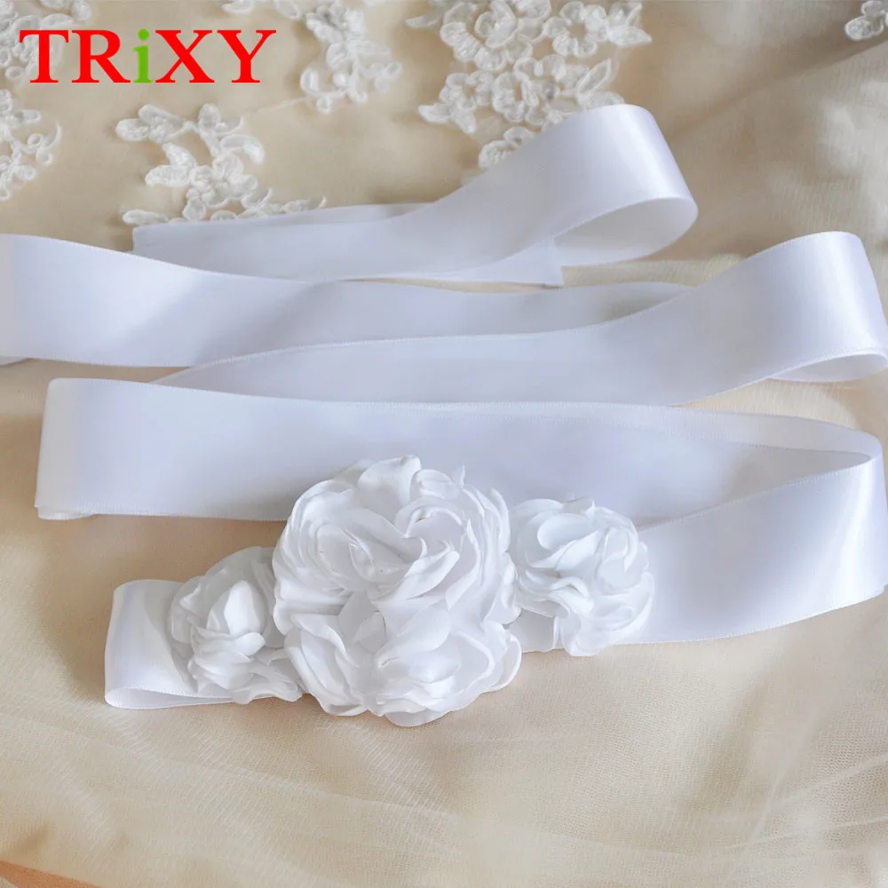 TRiXY S226-W элегантный цветок Вечеринка платья для выпускного вечера аксессуары свадебные пояса Ремни, невеста Пояс Свадебные Ремни пояса