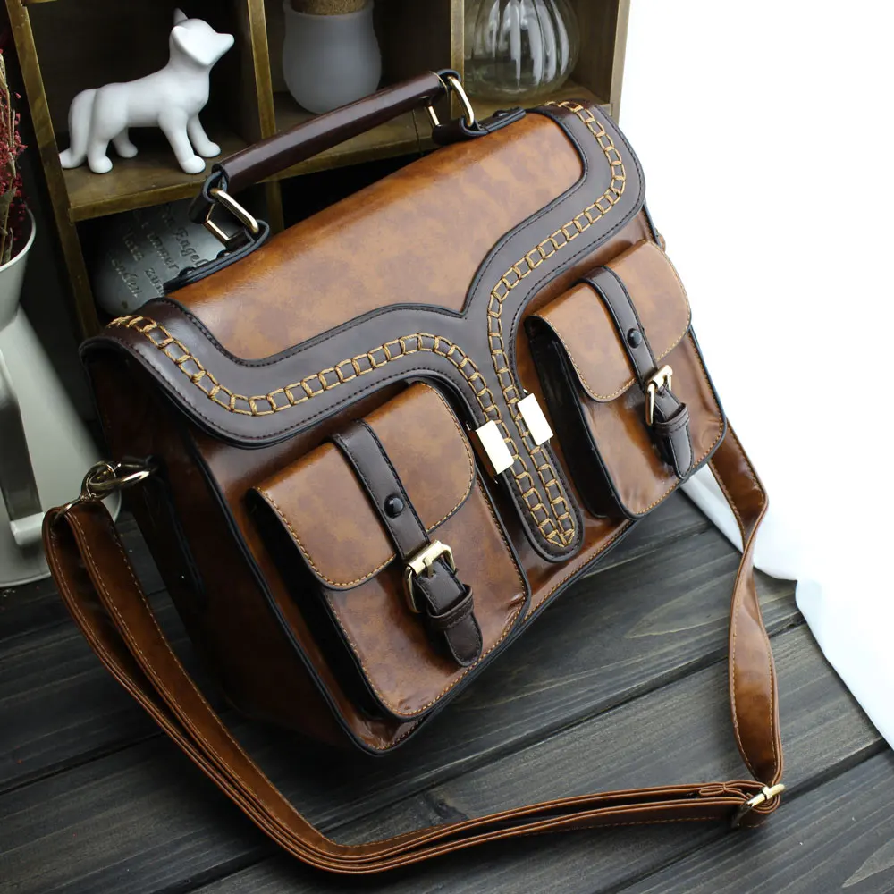 

The British Fashion College Vintage messenger bag diagonal portable A4 document bag 2017 bag type