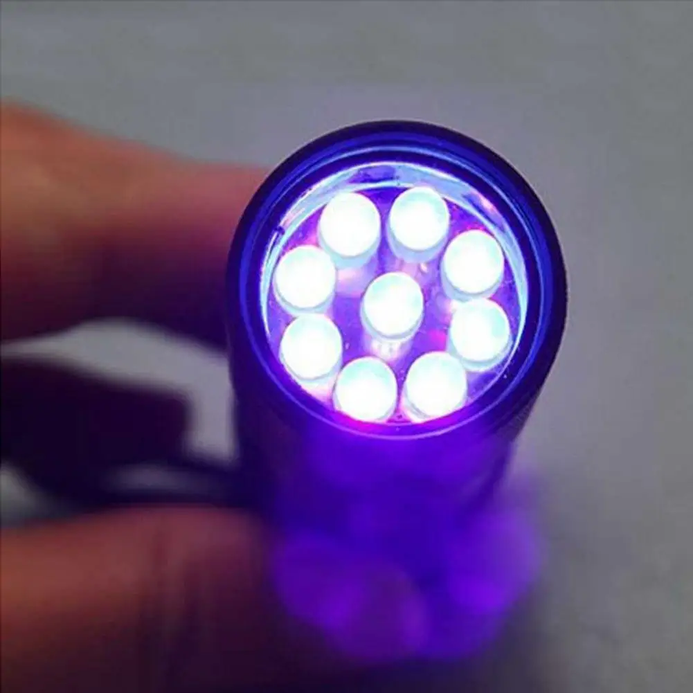 Новый бренд 9 LED ультра Фиолетовый УФ черный свет мини портативный фонарик лампы