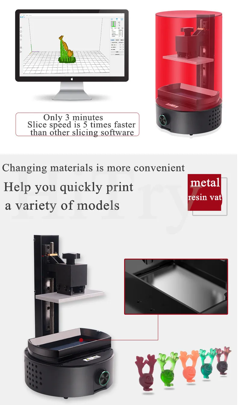 Sparkmaker 3-в-1 3d Принтер Производство ЖК-монитор/прототип sla/dlp быстрой части мини-принтер для ювелирных изделий impressora 3d